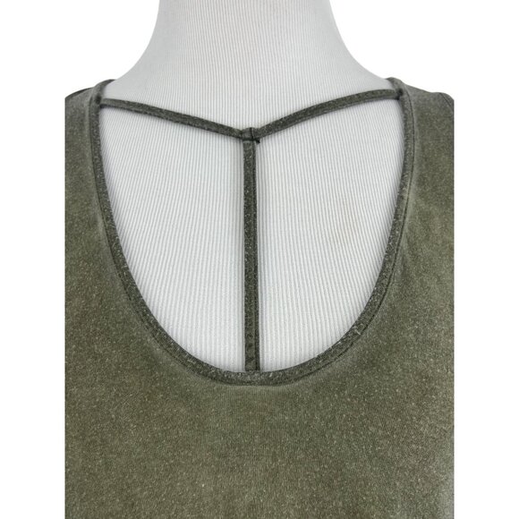 Free People We The Free Olive Green Distressed Strappy Tank Top - Picture 5 of 16